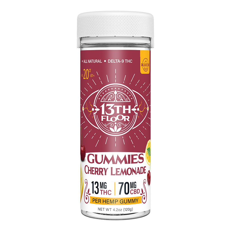 13th Floor Gummies Cherry Lemonade container on a white background